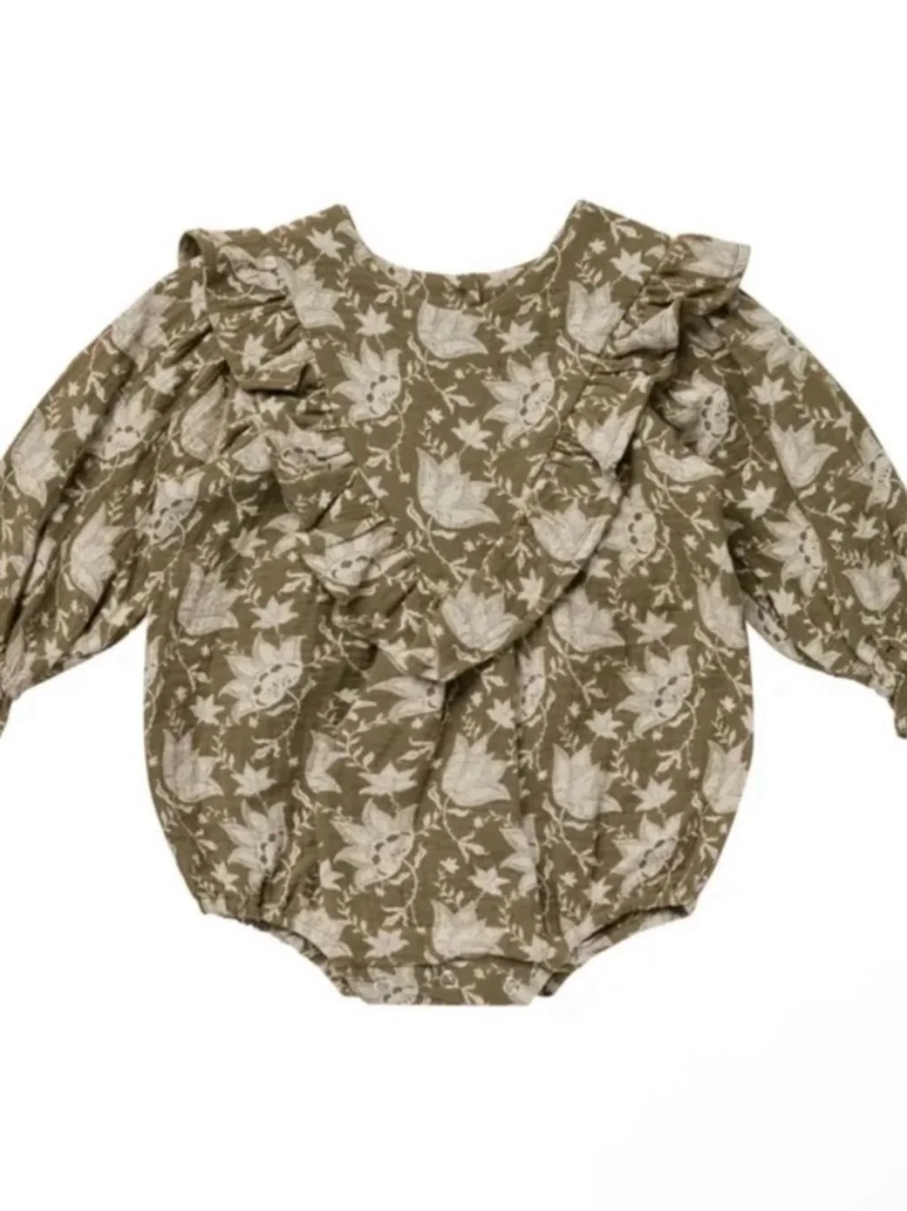 Rylee + Cru Winnie Romper Green Garden 0-3 Months